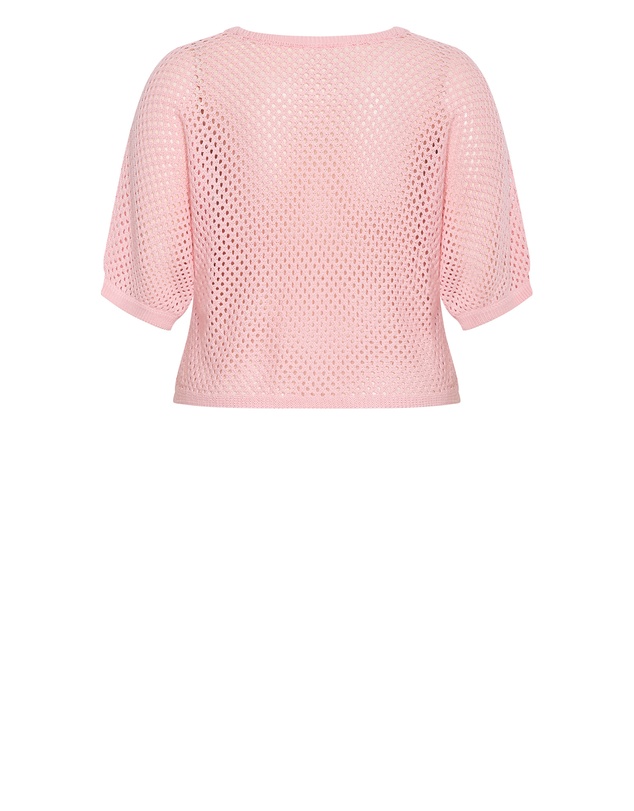 City Chic - Plus size Crochet Knit Top - peach