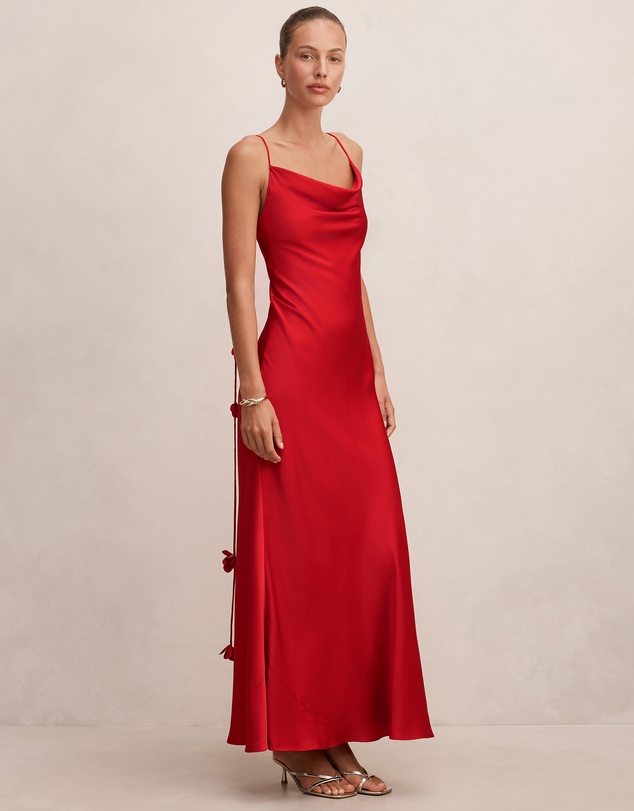 Forever New - Amery 3D Floral Satin Maxi Dress