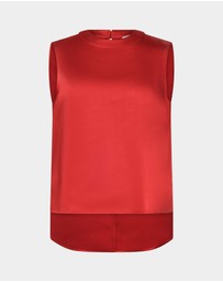 Forcast - Louisa Round Neck Satin Top