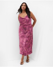 City Chic - Satin Cowl Lace Print Cami