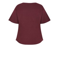 City Chic - Plus size Copenhagen Studio Cotton Tee - wildberry