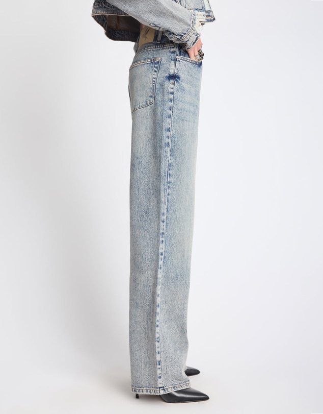 ONE TEASPOON - Icon High Waist Straight Leg Denim Jeans - Cloud Blue