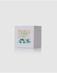 Silk Oil of Morocco - Blue Aura Large Crystal Candle - Clarity, Focus & Success