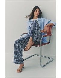 NEXT - Wide Leg Pull-On Linen Blend Trousers