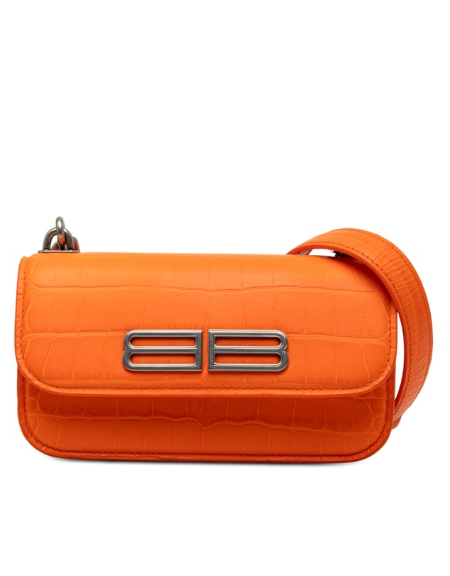 Pre-Loved by Azura Reborn - Pre-Loved Croc Embossed Calfskin Gossip Chain Bag XS