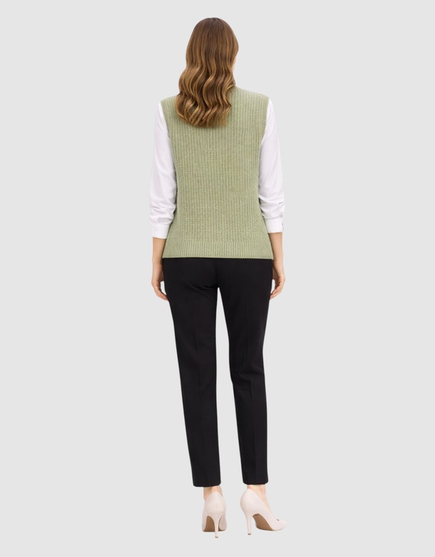Honey and Beau - Ladies Mock Neck Knitted Vest