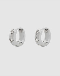 Wanderlust + Co - Constellation Silver 7mm Baby Huggie Earrings