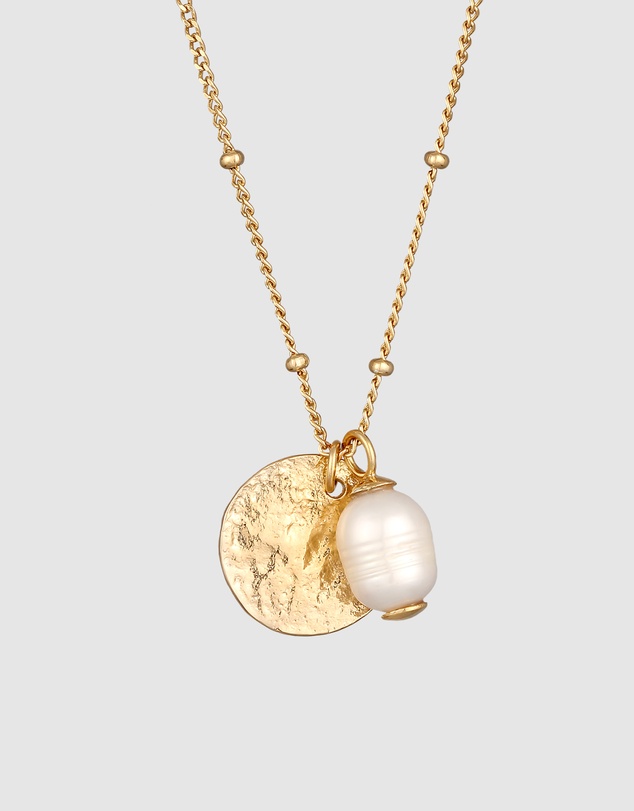 Elli Jewelry - Vintage Baroque Pearl Necklace in Gold-Plated 925 Silver