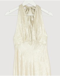 Revibe - Repaired Shona Joy Calder Halter Neck Maxi Dress - AU 6