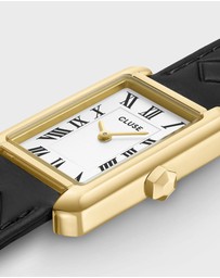 Cluse - Belisenna Watch Leather, Black Quilted, Gold Colour