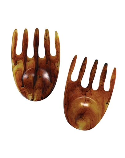 Urban Attitude - Urban Attitude SHELLY Salad Hands Servers Length 14cm, Width 9.3cm - Burnt Amber