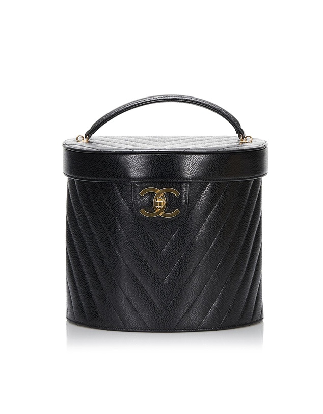 Pre-Loved by Azura Reborn - Pre-Loved Chanel Chevron Leather Vanity Case
