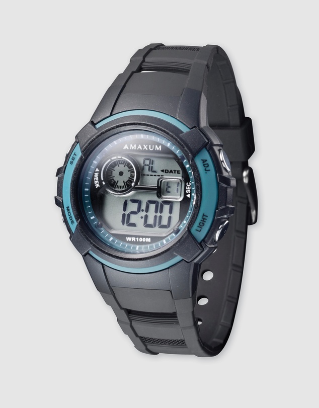 Maxum - Button - Black & Teal Digital