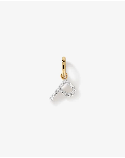 Michael Hill - Diamond Letter P Initial Pendant in 10kt Yellow Gold