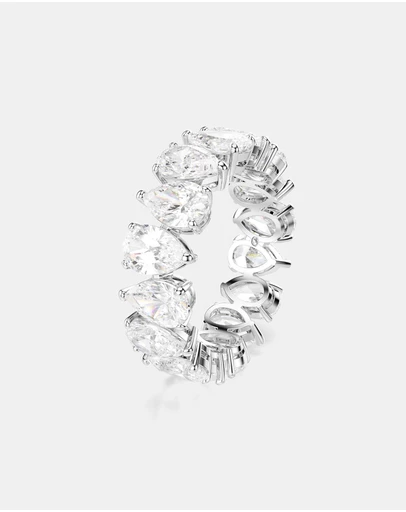 Swarovski - Matrix Vittore Ring, Pear Cut, White, Silver-Tone Finish