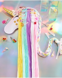 Mestige Kids - Sparkles Unicorn Hair Accessory Holder - Includes 4 Sets of Hair Clips