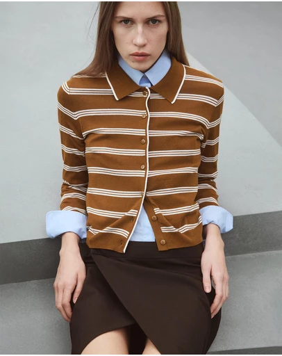 M.N.G - Cardigan With Shirt Collar