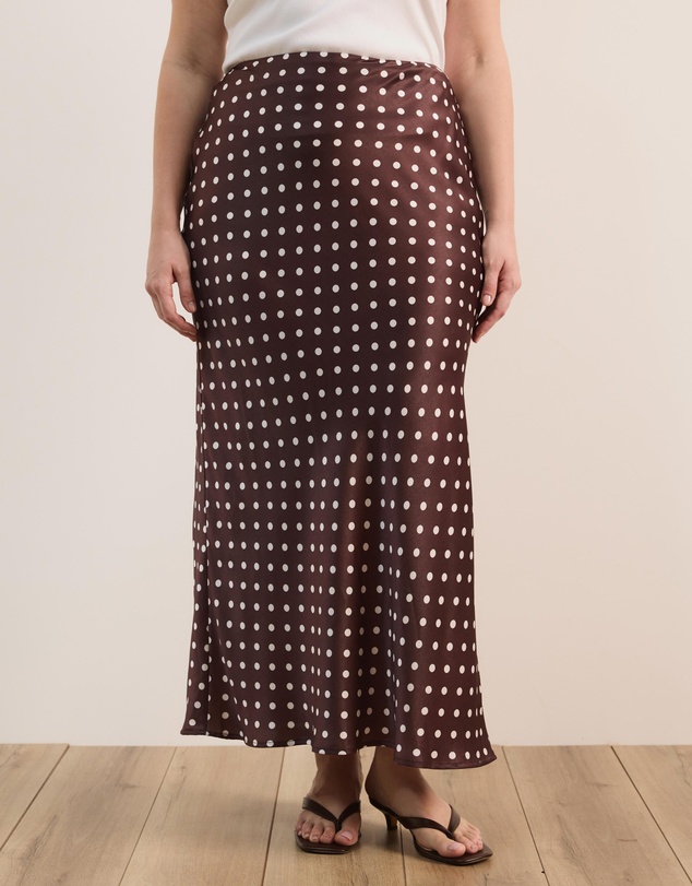 Atmos&Here Curvy - Joanne Satin Slip Skirt