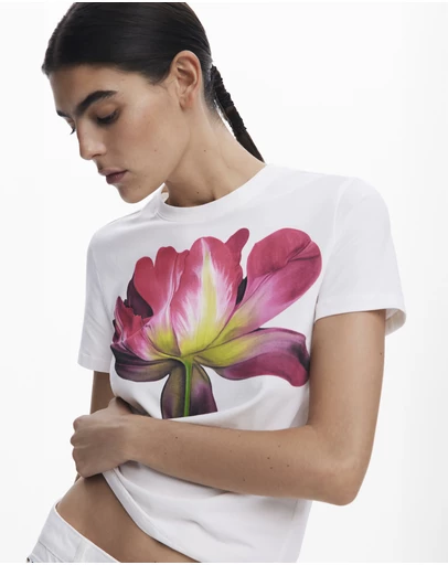 Desigual - Large flower T-shirt