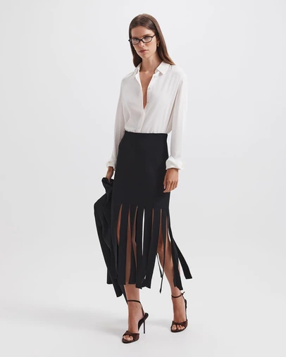 SABA - Mia Milano Panel Fringe Skirt