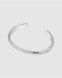 Kuzzoi - ICONIC EXCLUSIVE - Bracelet Male Bangle Structured 925 Sterling Silver