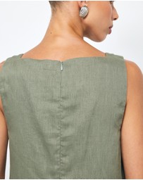 AERE - Siya Panelled Linen Shift Mini Dress