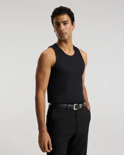 Calibre - Ribbed Cotton Tank Black