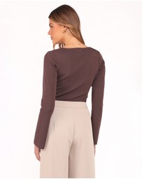 Petal & Pup - Trinity Long Sleeve Top - Chocolate Brown
