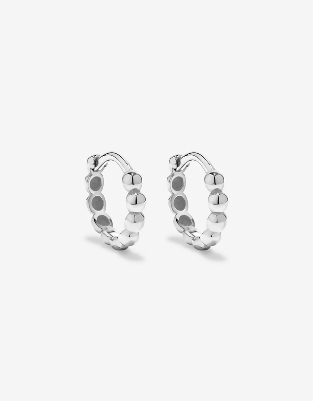 Michael Hill - 10.5mm Small Beaded Huggie Earrings in Sterling Silver