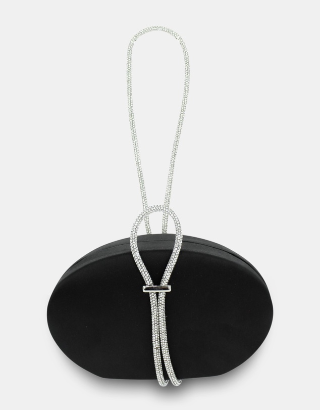 Morgan & Taylor - Celeste Satin Clutch in Black