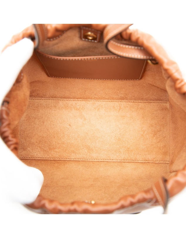 Pre-Loved by Azura Reborn - Pre-Loved Small Calfskin Cuir Triomphe Cabas Drawstring Satchel