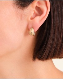 Rosefield - Pavé Striped Gold-Tone Stud Earrings
