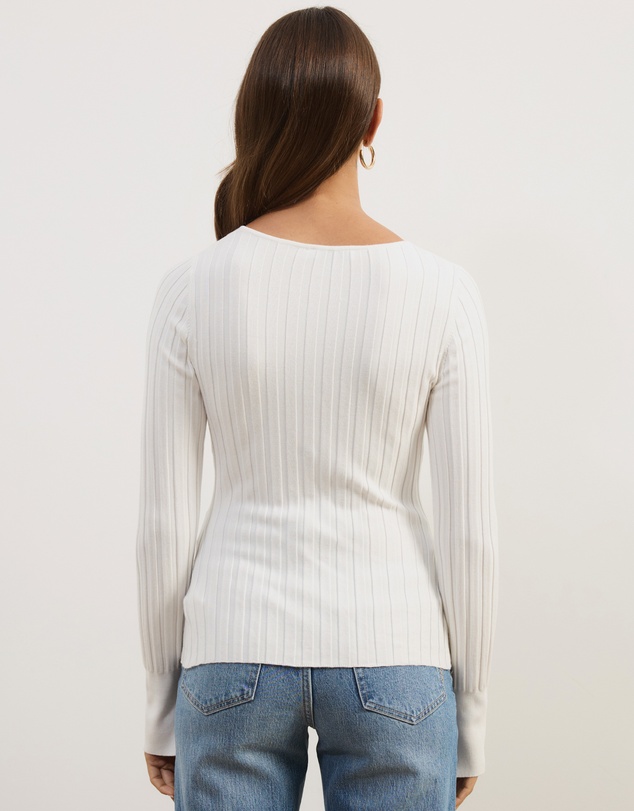 Atmos&Here - Rumi Long Sleeve Fitted Rib Knit Top