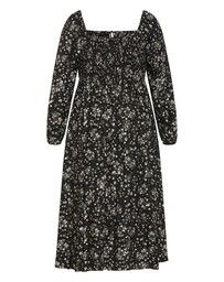 City Chic - Abbigail Long Sleeve Print Maxi Dress