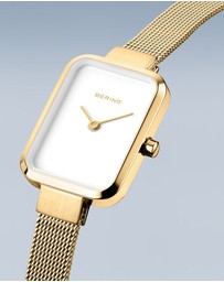 Bering - Petite Square 35mm Gold Watch
