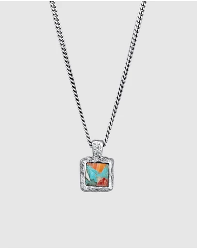 Haze & Glory - ICONIC EXCLUSIVE - Copper Turquoise Pendant Necklace in Oxidised 925 Silver