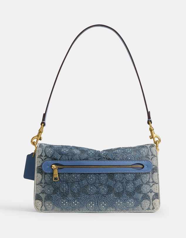 Coach - Soft Crystal Signature Denim Tabby Shoulder Bag 26