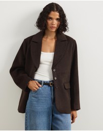 Atmos&Here - Ethel Wool Blend Oversized Blazer