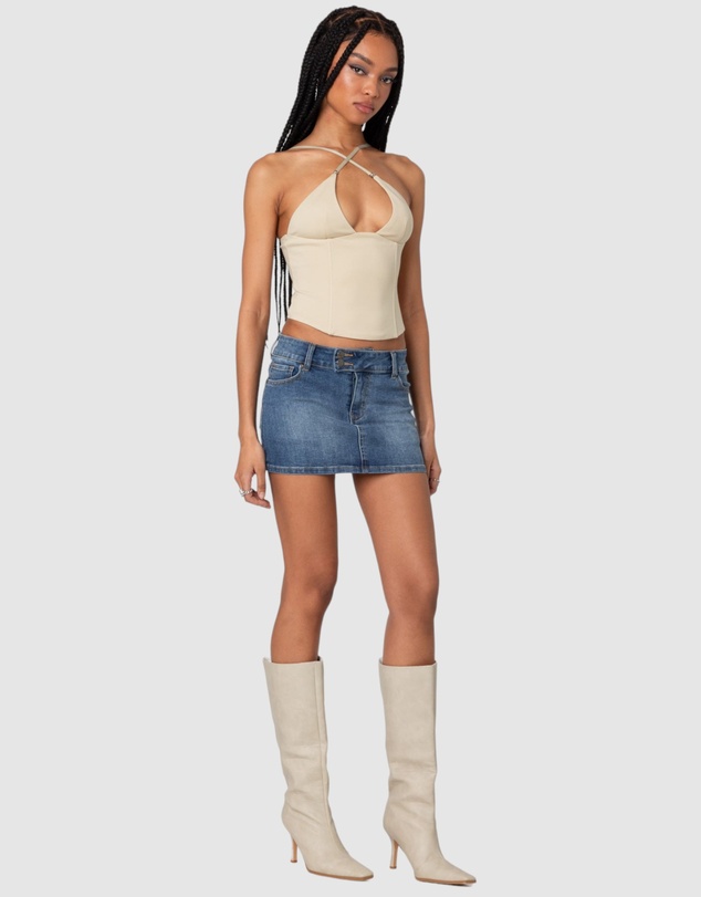 EDIKTED - Lou Crossover Beaded Corset