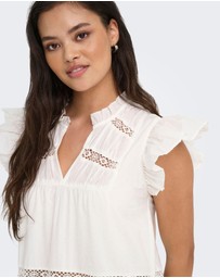 ONLY - Sunny Frilled Cotton Maxi Dress