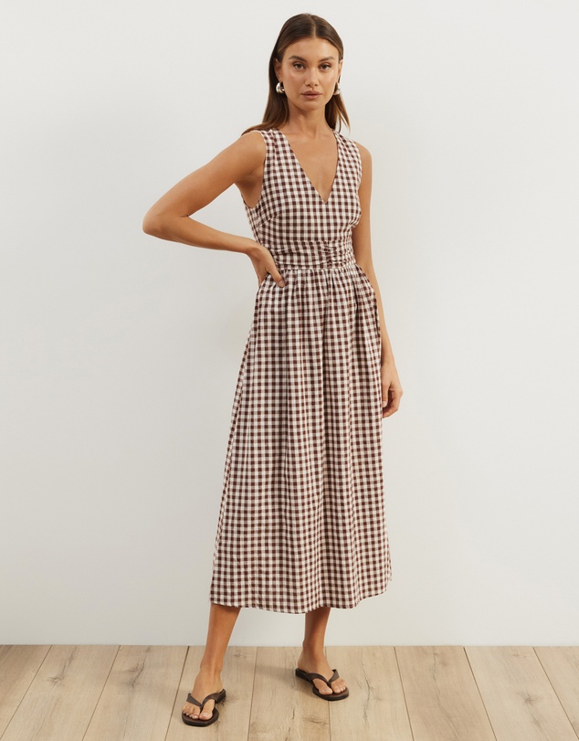 Atmos&Here - Addie Gingham Midi Dress