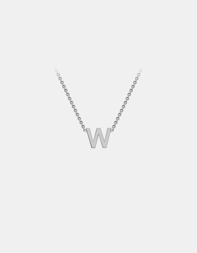Zoe Olivia - 9K White Gold Initial W Necklace