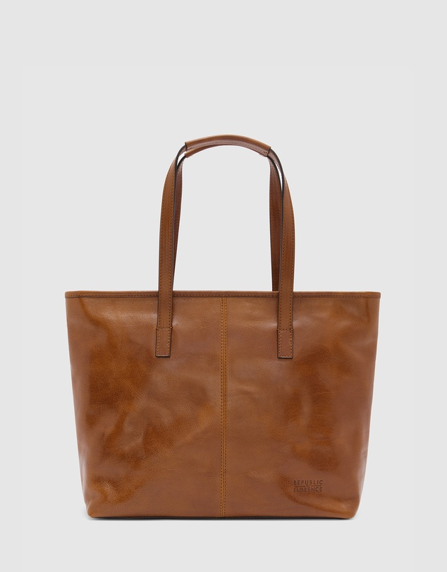 Florence - The Beatrice Tan Leather Tote Work Bag