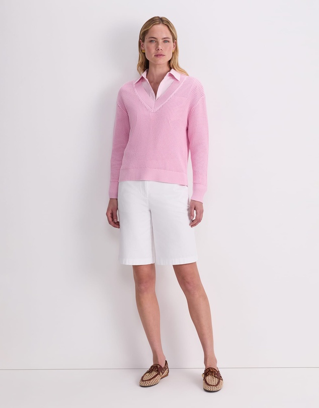 Sportscraft - Cotton Crochet V Neck Knit