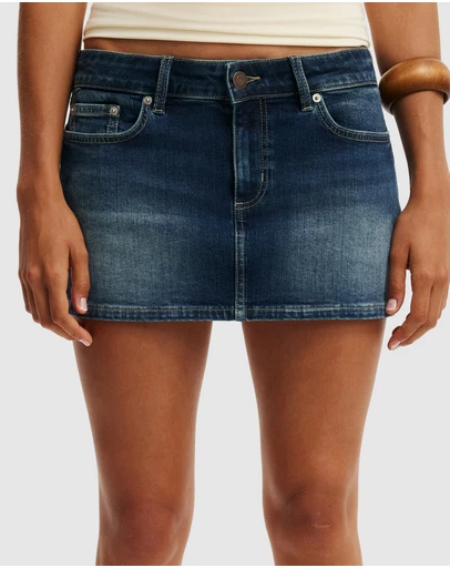 Cotton On - Micro Low Denim Skirt