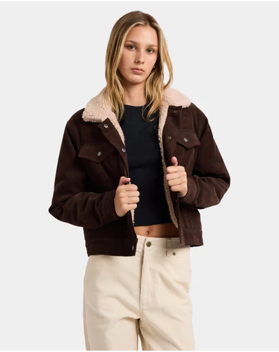 RVCA - Womens Roy Cord Sherpa Jacket