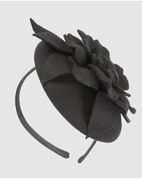 Max Alexander - Felt Black Winter Pillbox Fascinator