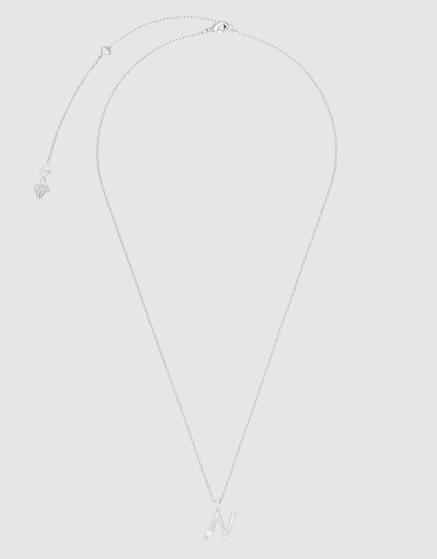 Wanderlust + Co - Alphabet Bubble Silver Necklace - Letter N
