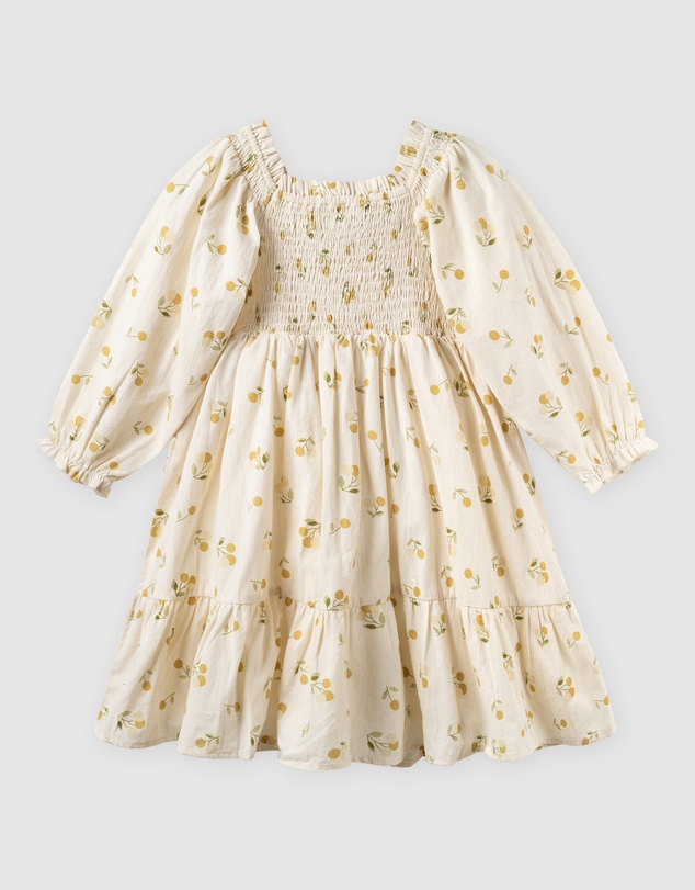 Designer Kidz - Golden Cherry Tiered Dress