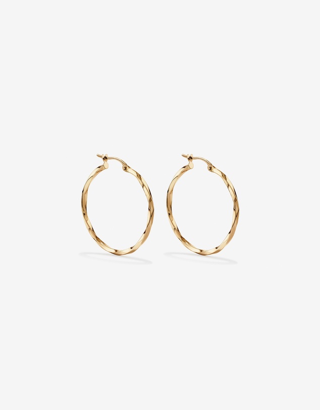 Michael Hill - 28mm Square Twist Hoop Earrings in 10kt Yellow Gold